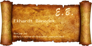 Ekhardt Benedek névjegykártya