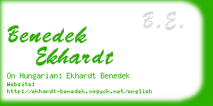 benedek ekhardt business card